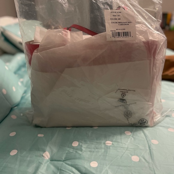 Tory Burch Red Structured Tote Bag NWT - Picture 9 of 9